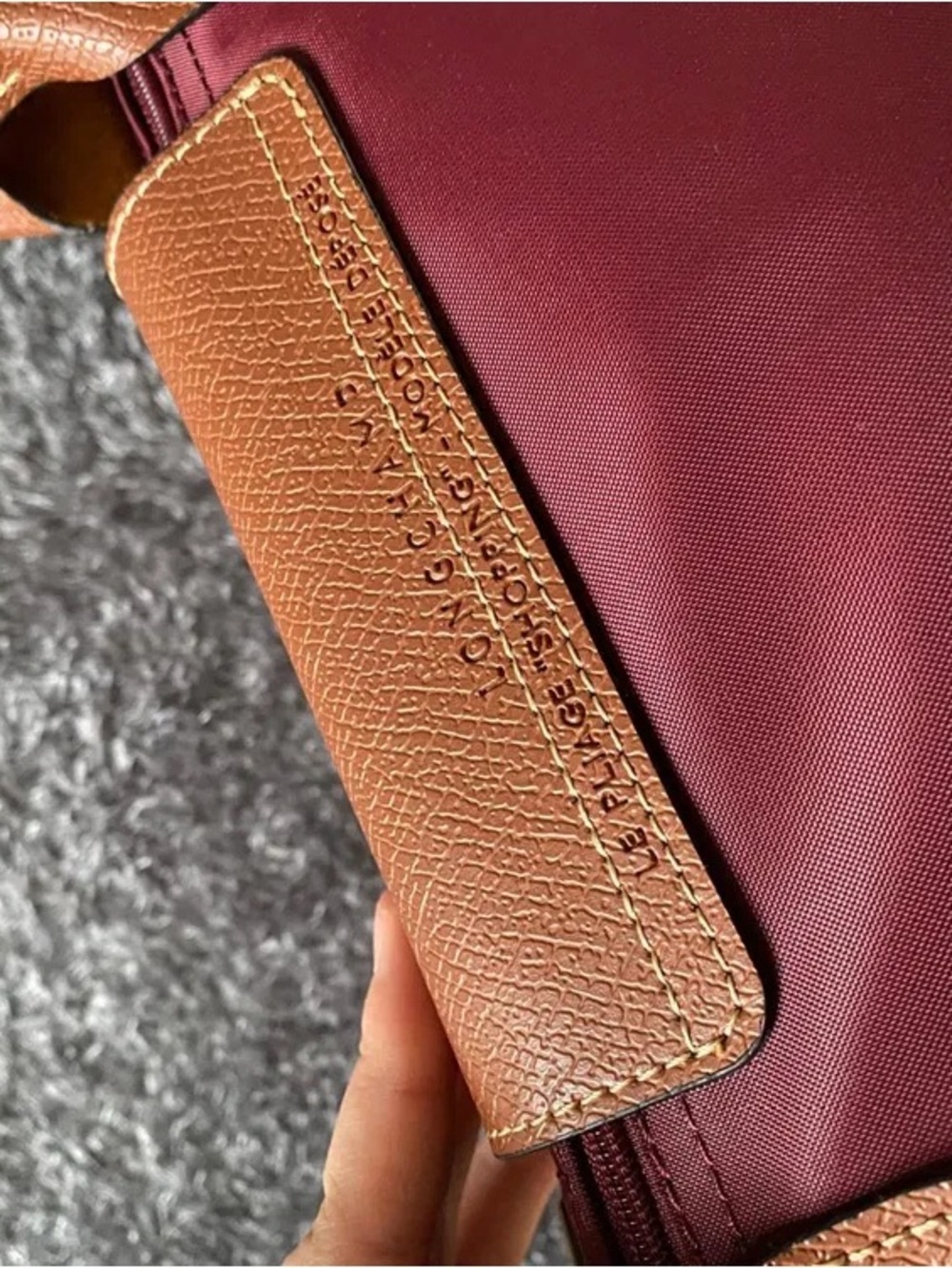 NWT Burgundy Longchamp Le Pliage Medium Handbag Tote Canvas Tablet Shoulder M - Picture 6 of 6